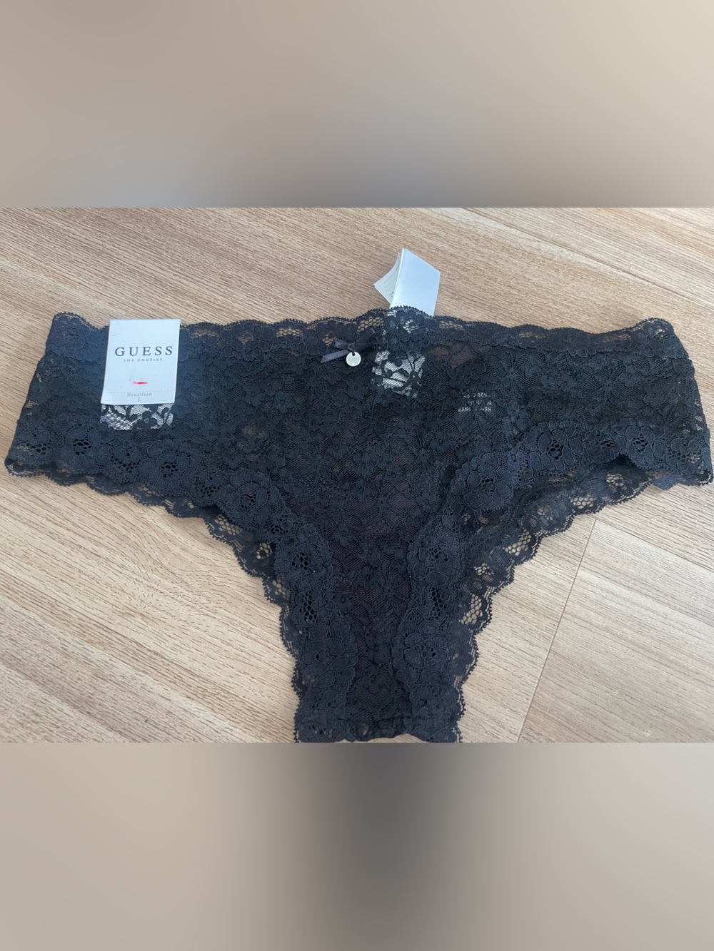 NWT GUESS Black Lace Hipster Panty - size Large